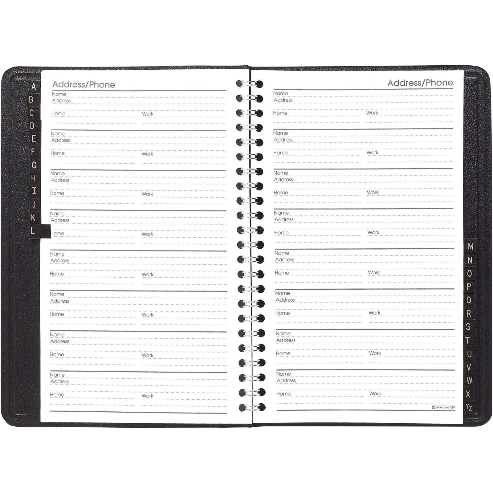 Black Classic Telephone Address Book Wirebound 800 Entries 4×8 Inches