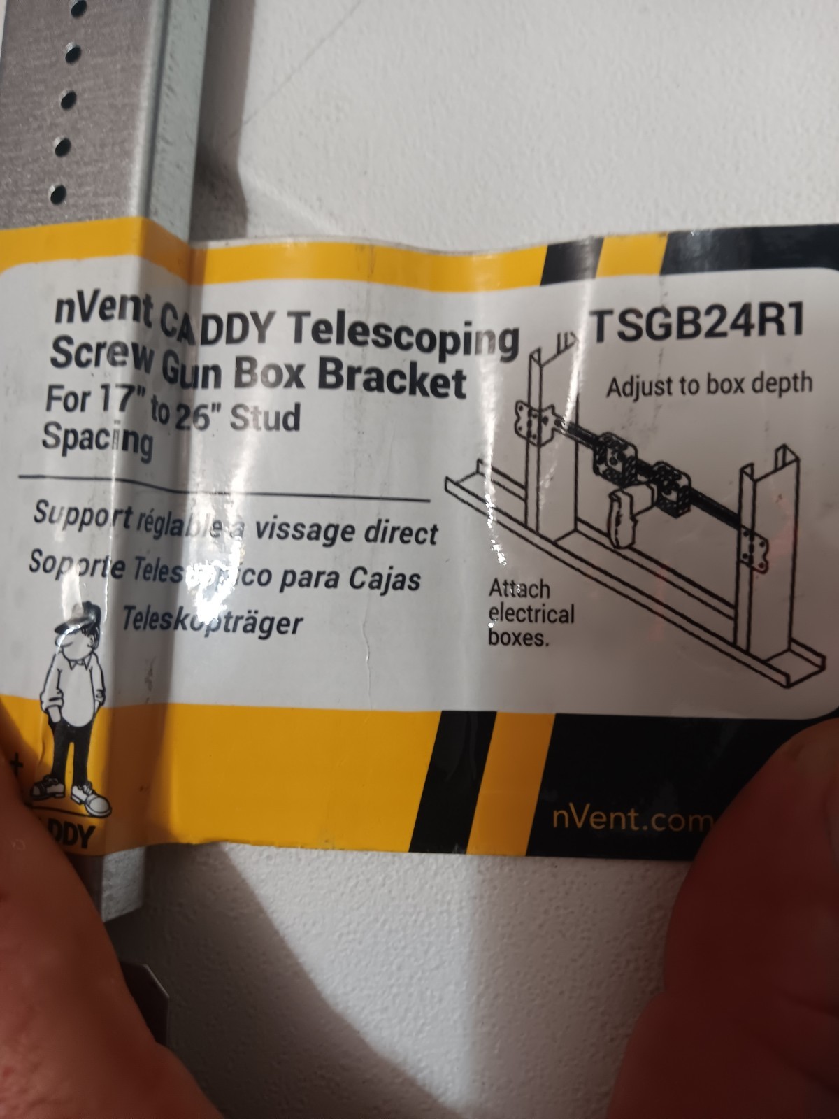 nVent CADDY TSGB24R1 Telescoping Screw Gun Box Bracket 17″-26″ Stud 10 pack