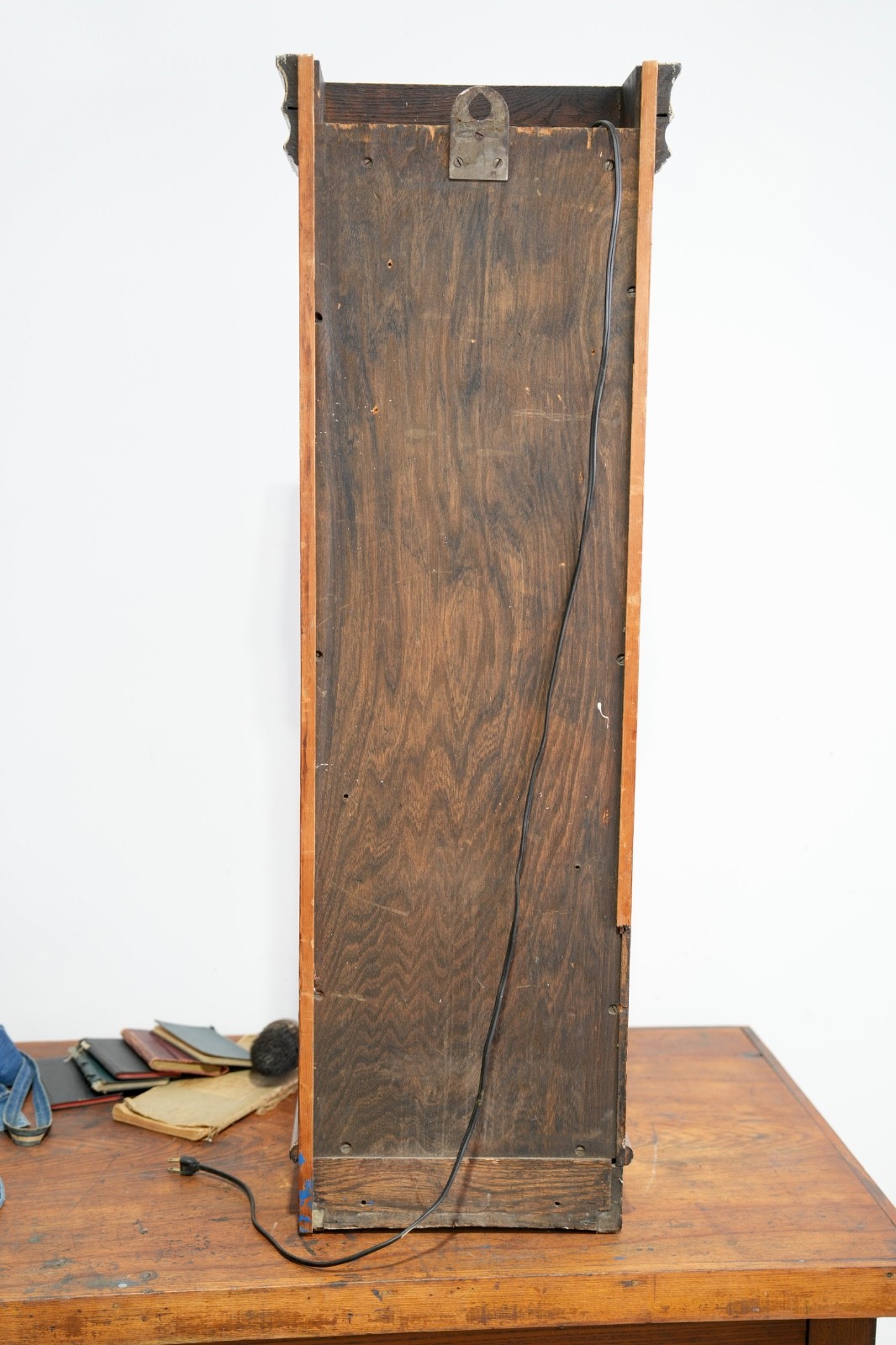 Antique Time Recorder Vintage Time Card Clock Oak Cabinet Olympia wood