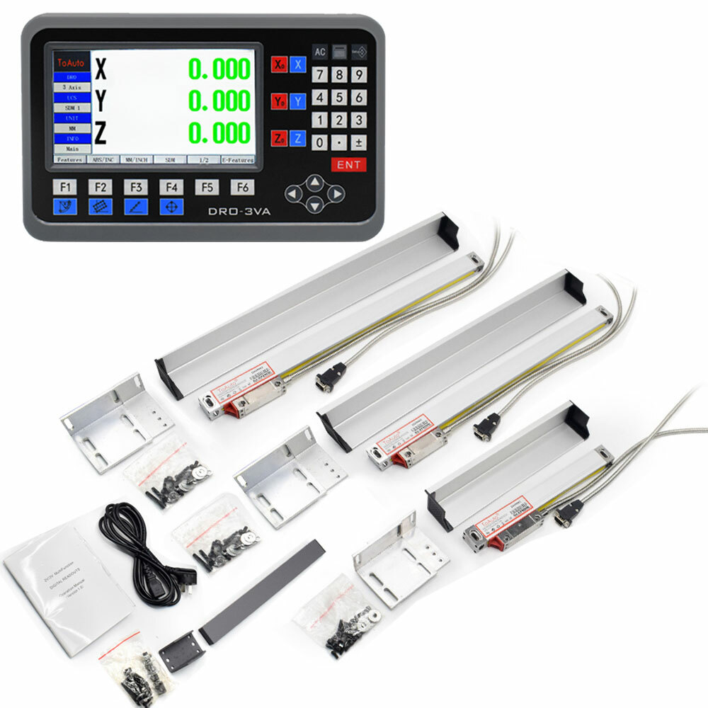 3 Axis DRO Digital Readout Linear Scale 12x16x30inch for 9×42 Bridgeport Mill US