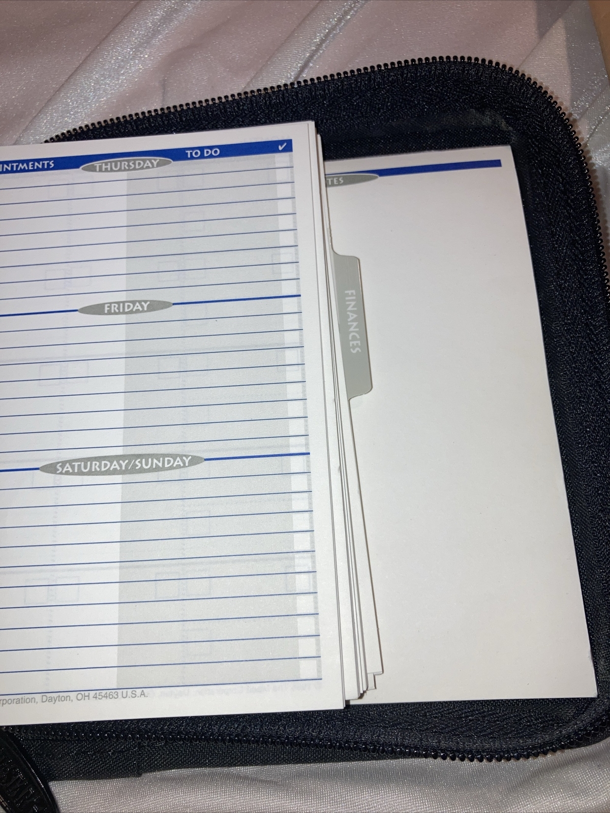 Mead Five Star Fat Little Day Planner 6.75″x5.5″ Zipper Binder Organizer 1996 !