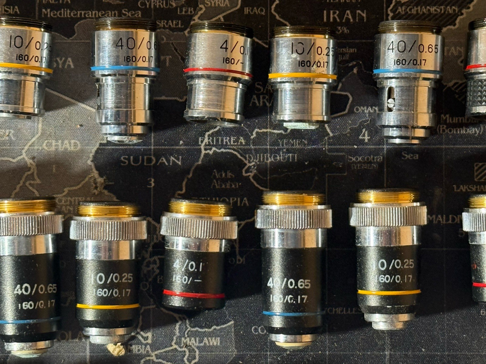 Lot of (32) Various Objectives Lens Microscope 4x 10x 40x 100x