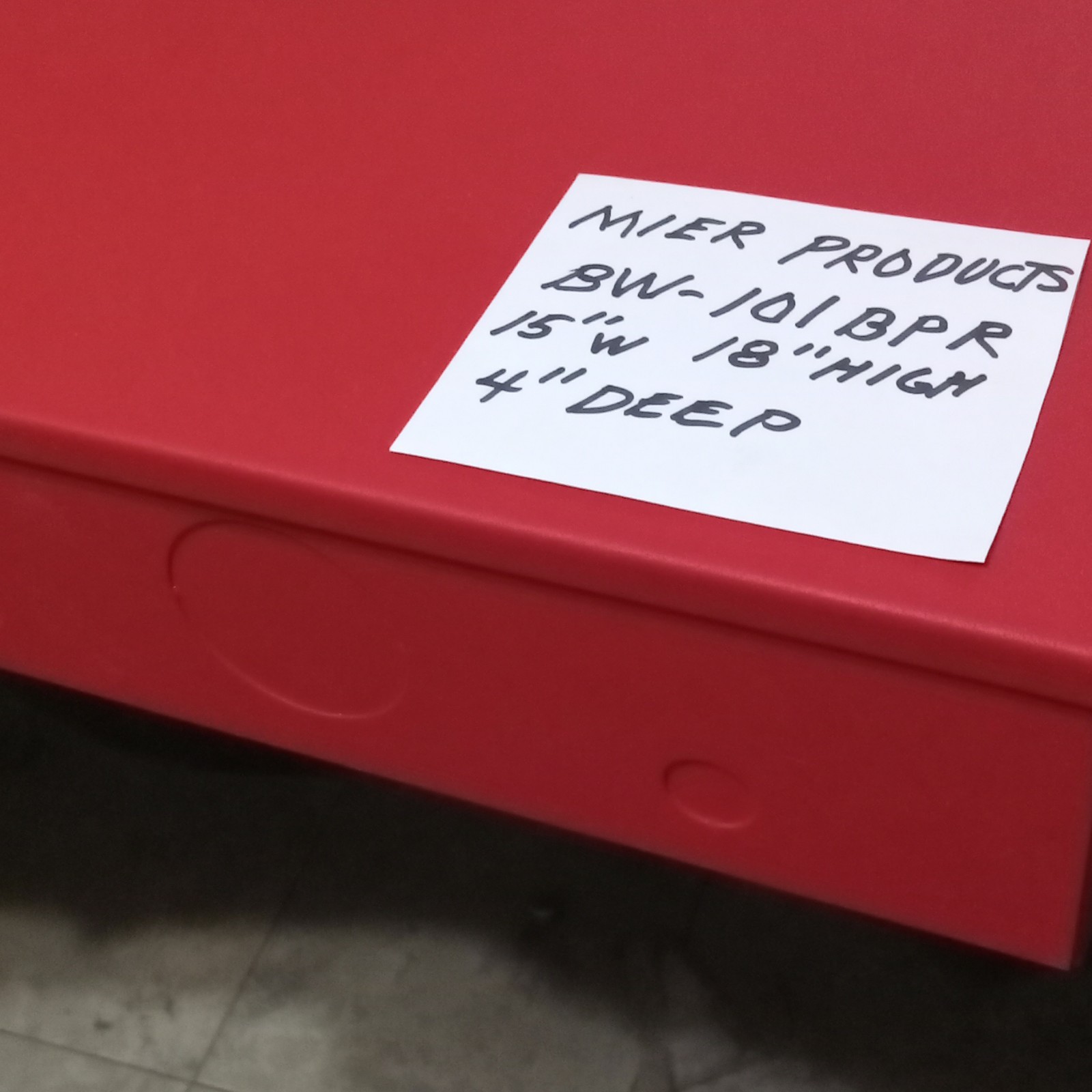 2 For $60.00 Fire alarm enclosure Mier Products Red Metal Enclosure 18x15x4