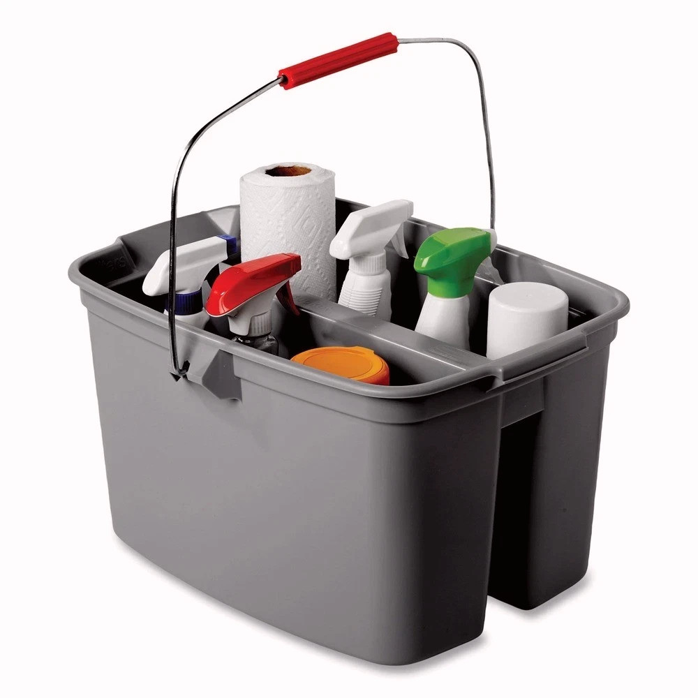 Rubbermaid Commercial 2617GRA 17 qt. Plastic Double Utility Pail – Gray New