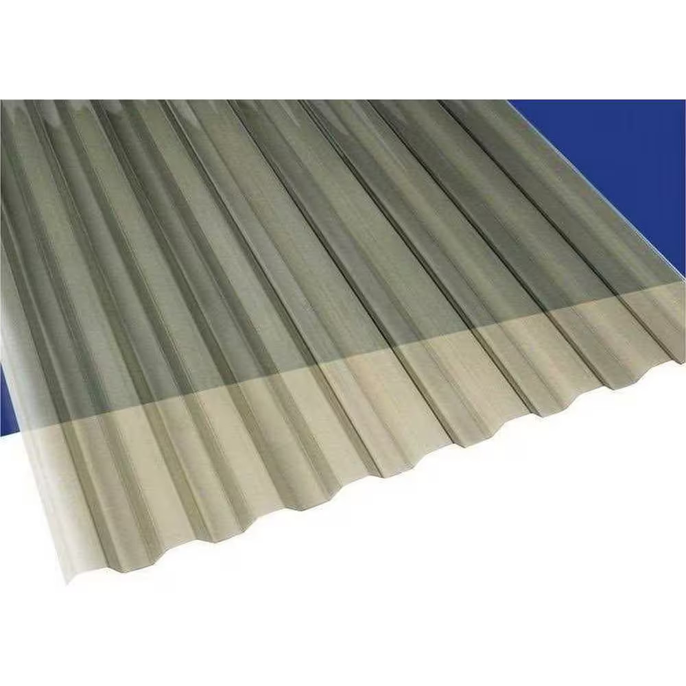 72 In. L X 21 In. W Corrugated Polycarbonate Plastic Trapezoid Clear Light Grey