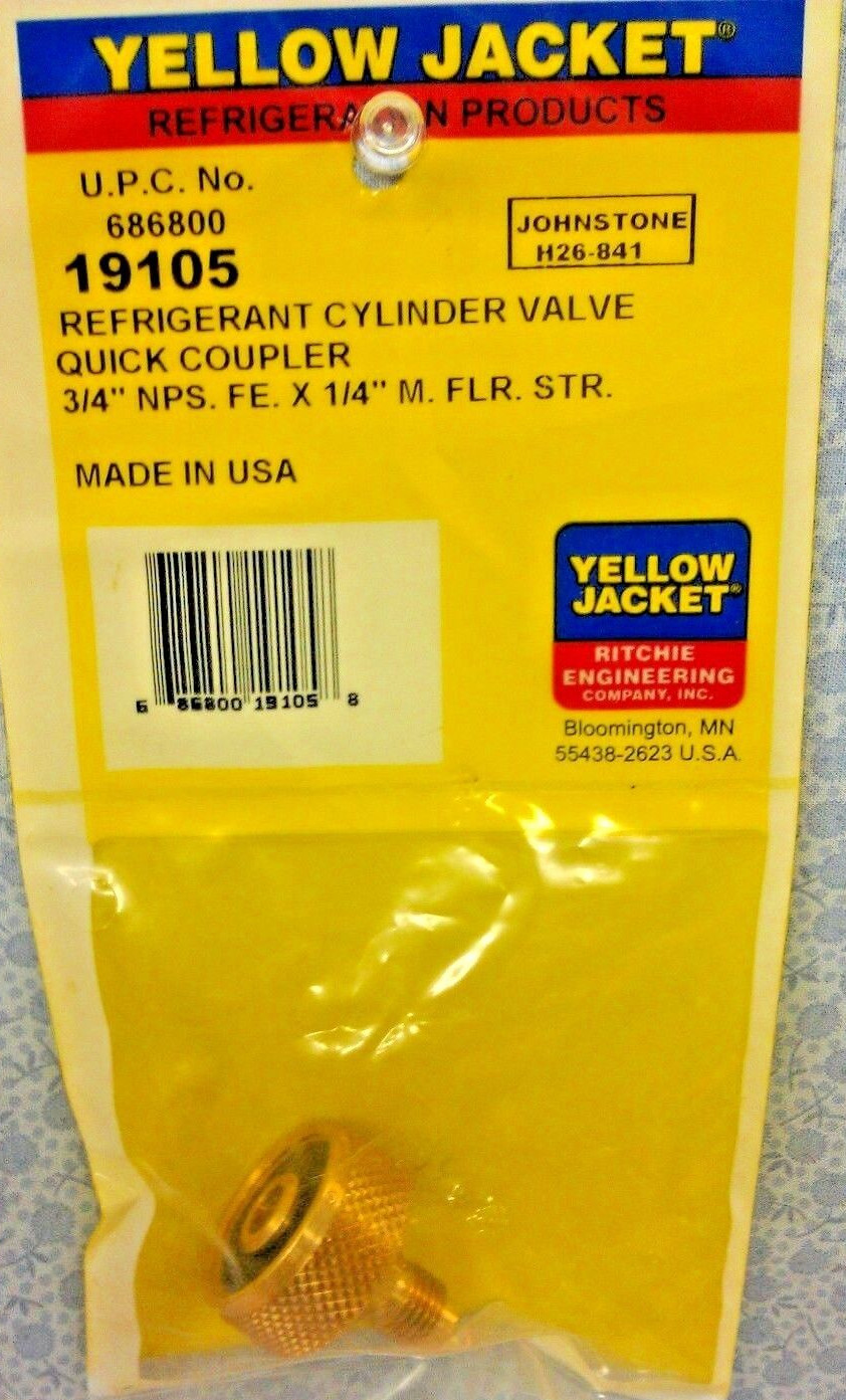 Refrigerant Cylinder Valve Quick Coupler, 3/4″ FE. x 1/4″ M. FLR. STR. #19105