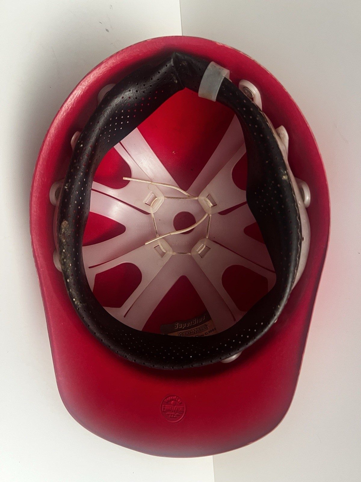 Vintage SuperGlas Fibre Metal Fiberglass Duck Bill Red Hard Hat USA 1980s