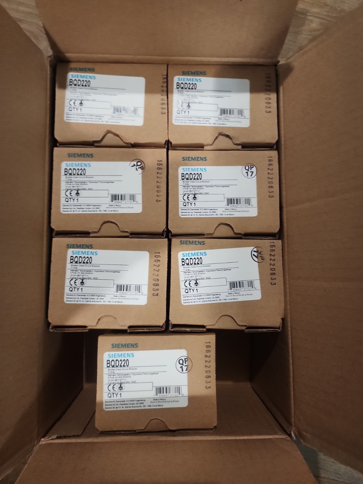Siemens BQD220 20Amp Circuit Breaker, 2-Pole, New