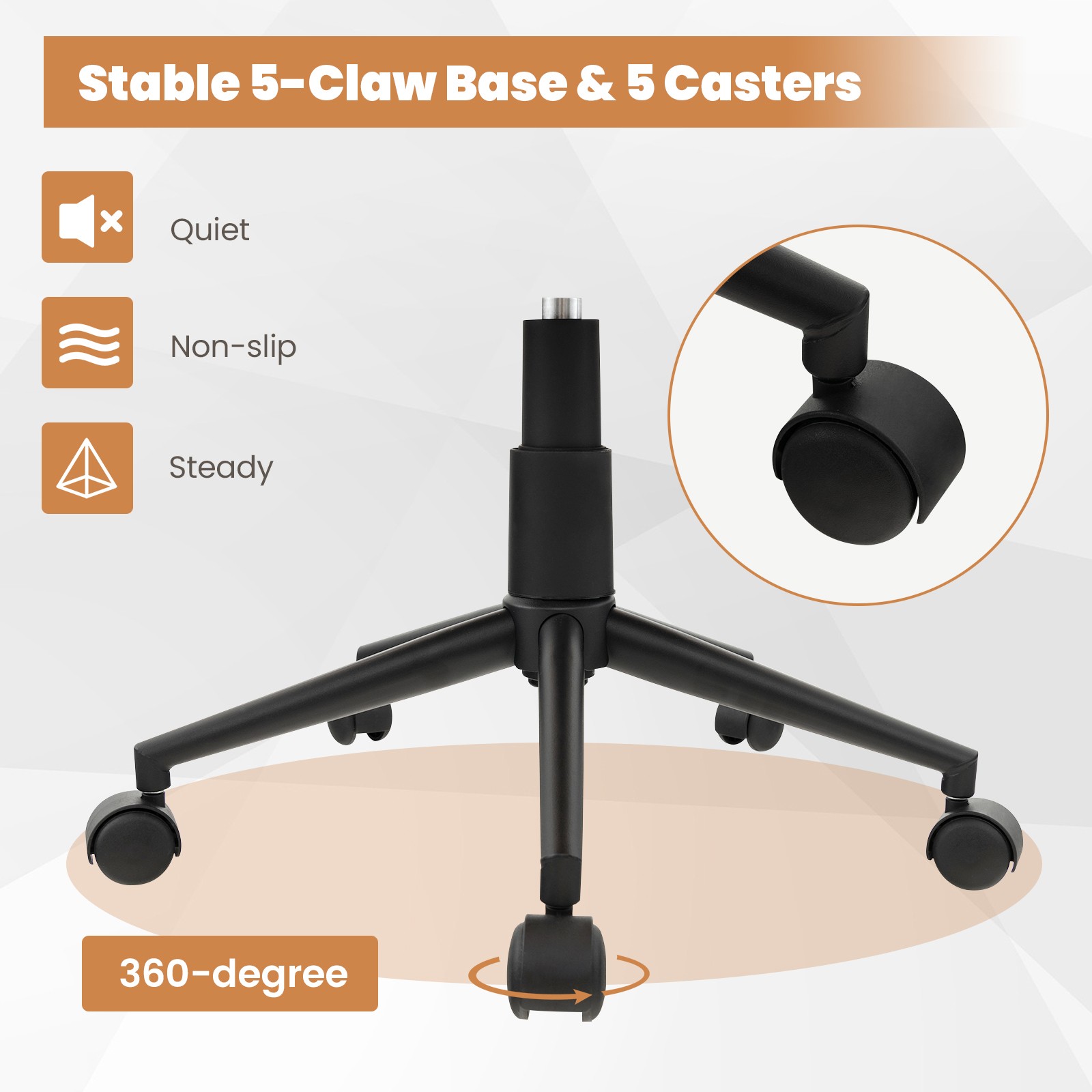 Costway Adjustable Swivel Leisure Desk Chair PU Leathaire Home Office Arm Chair