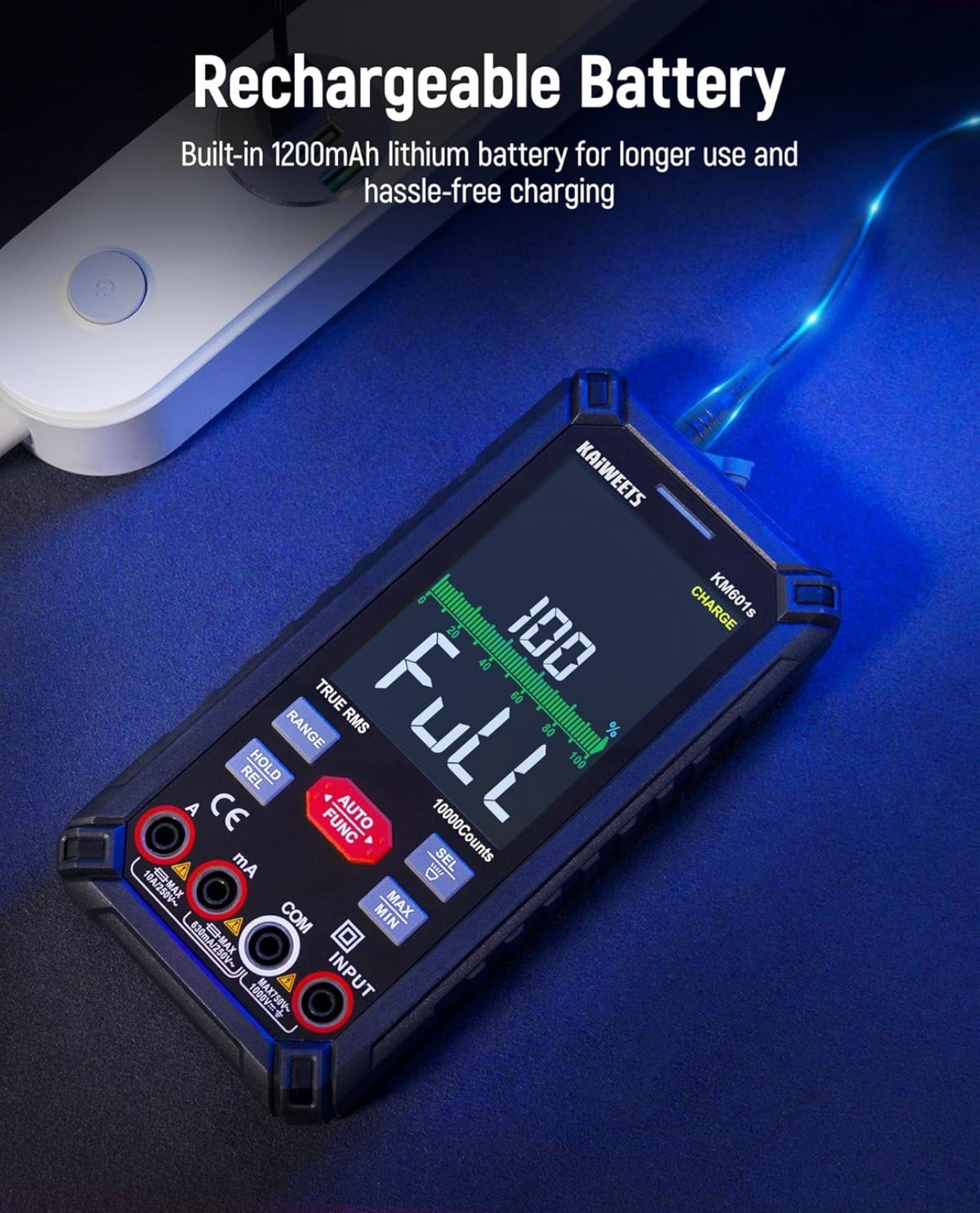 KAIWEETS KM601 Smart Digital Multimeter Auto Ranging 10000 Counts True RMS