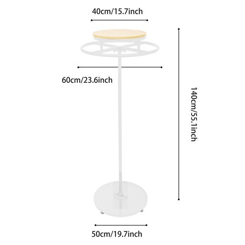360° Rotating Free Standing Clothing Display Rack – 55.1in Round Design