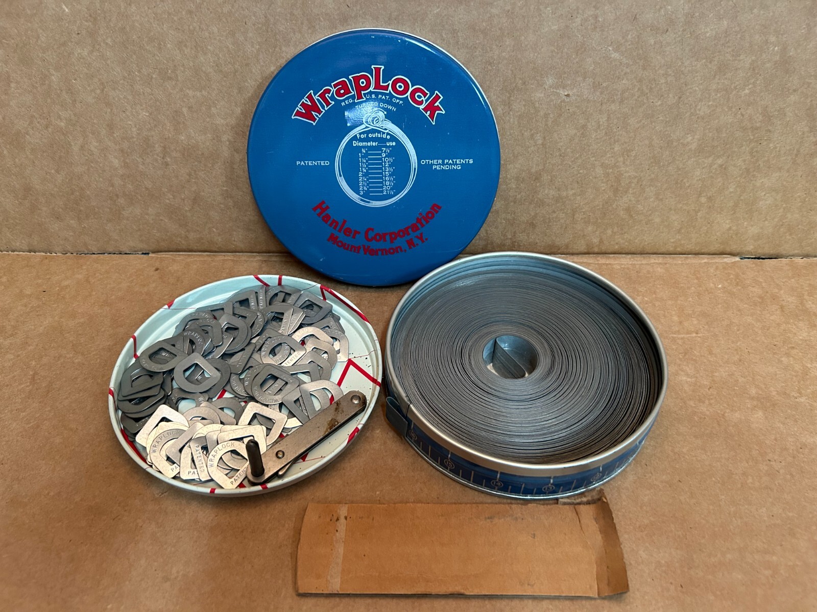 NEW Hanler WrapLock Clamp Banding Galvanized Steel GS10012 1/2″ x 100′ Vintage