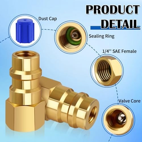 R12 to R134a Adapter, High & Low Pressure R12 to R134a Conversion Kit, Brass R12