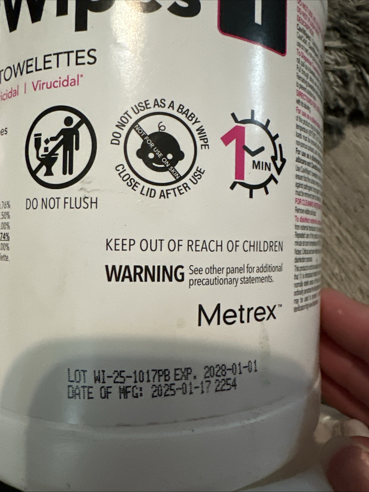 5-Metrex Caviwipes Towelettes Wipes 160ct Canister Exp-02/01/2026 Different Kind