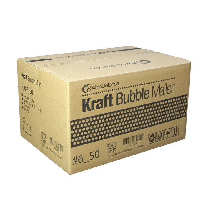 100 #6 12.5 x 19 Kraft Bubble Padded Envelopes Mailers Shipping Bags AirnDefense