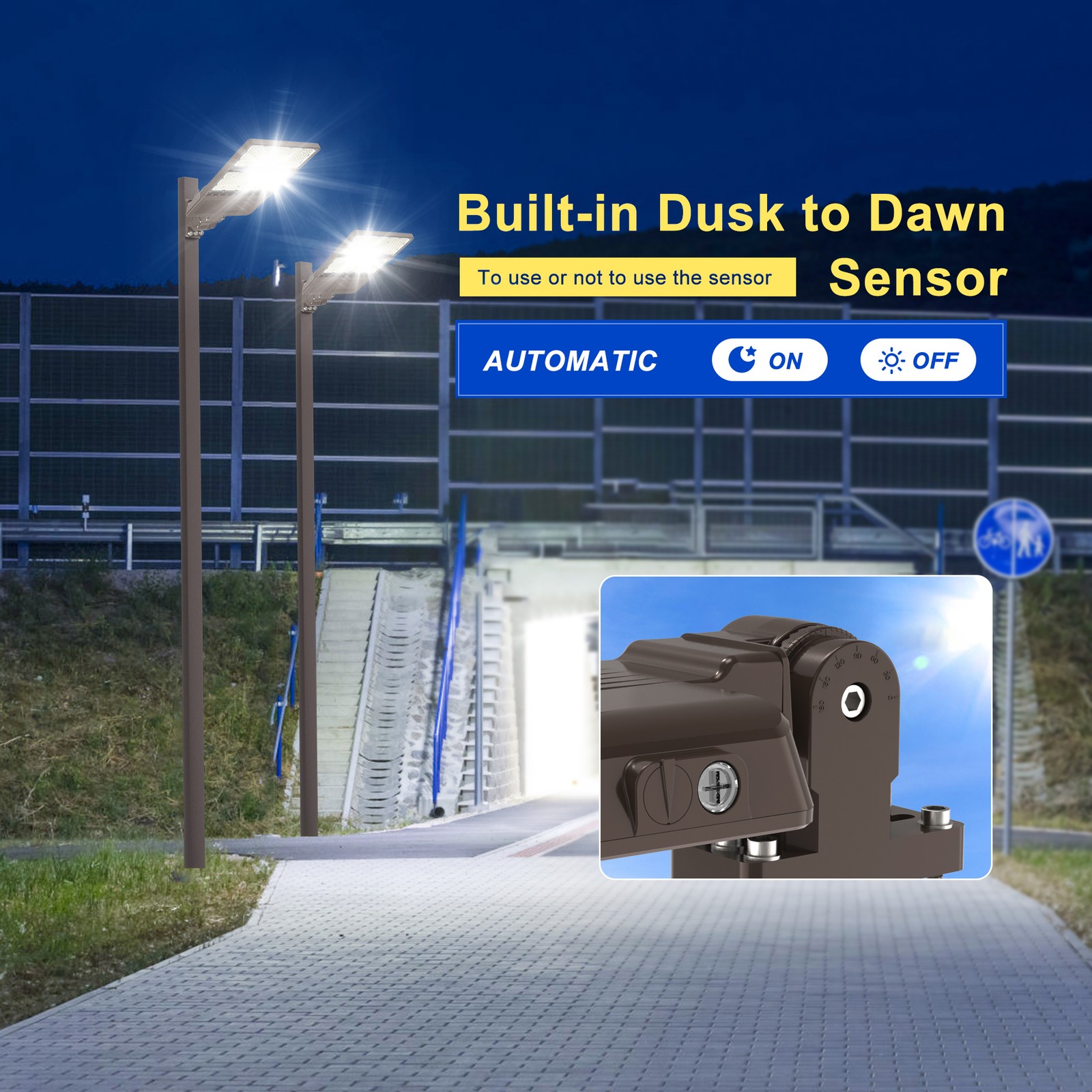 320W Dusk To Dawn LED Parking Lot Lights Outdoor Street Shoebox Area Flood Light