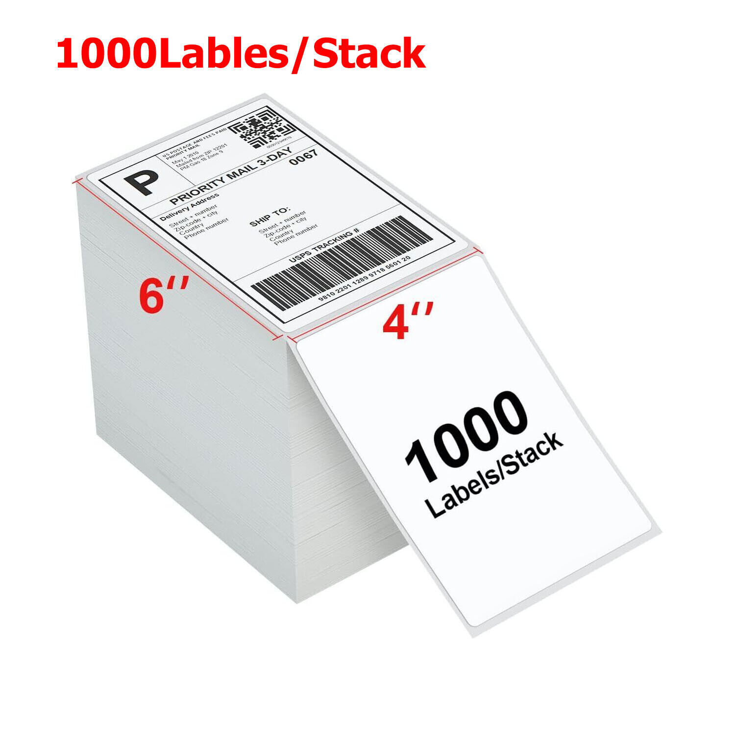 4″x6″ Direct Thermal Address Shipping Labels For Rollo & Zebra Fanfold/Roll US