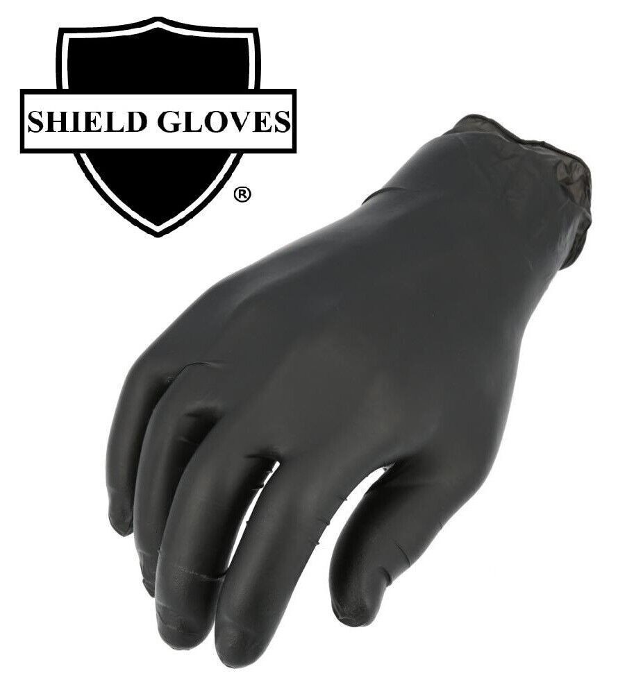 X-Large 6 MIL Textured Black Nitrile Exam Powder-Free Gloves 1000 Pieces
