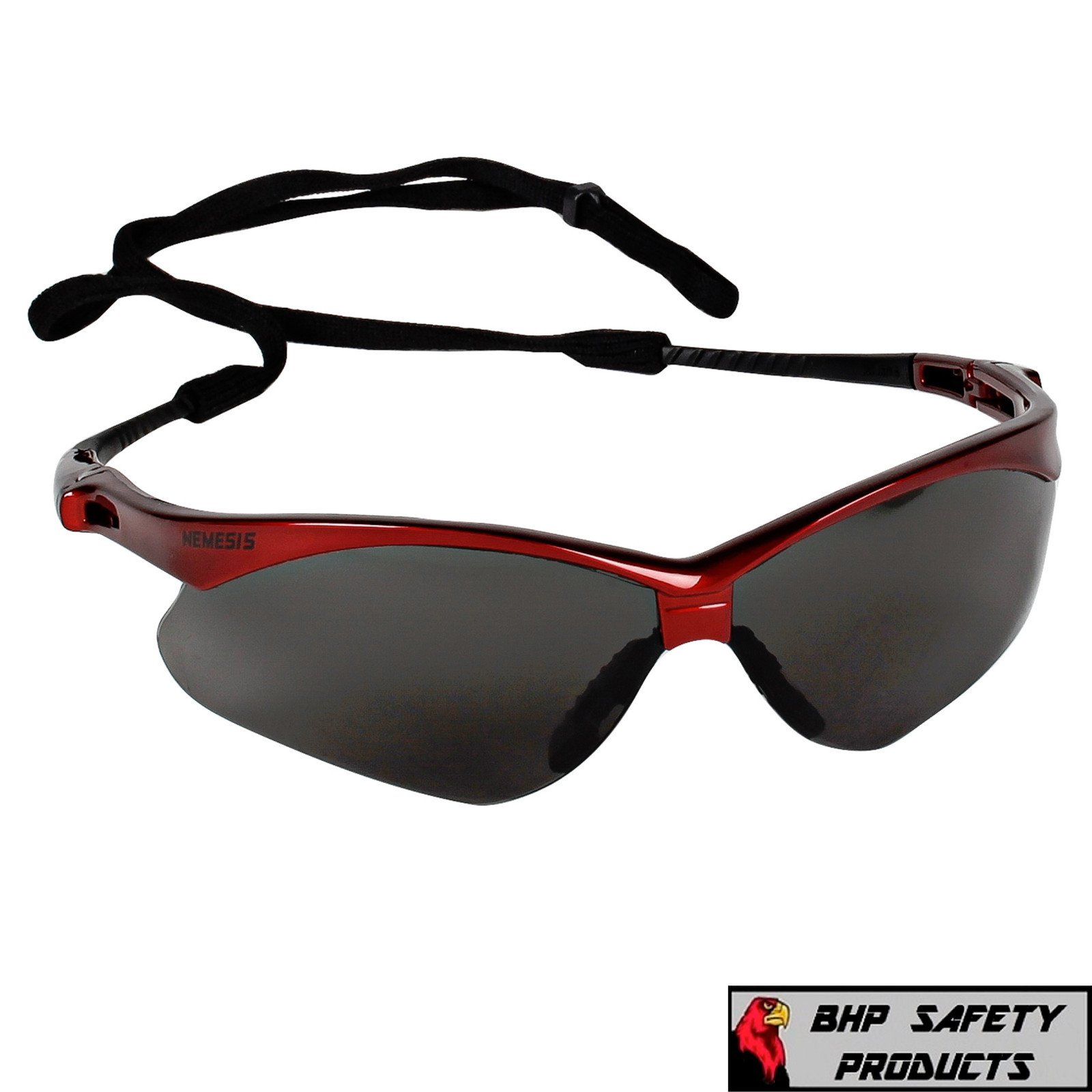 3 PAIR KLEENGUARD NEMESIS SAFETY GLASSES SMOKE LENS W/RED FRAME SUNGLASSES 22611