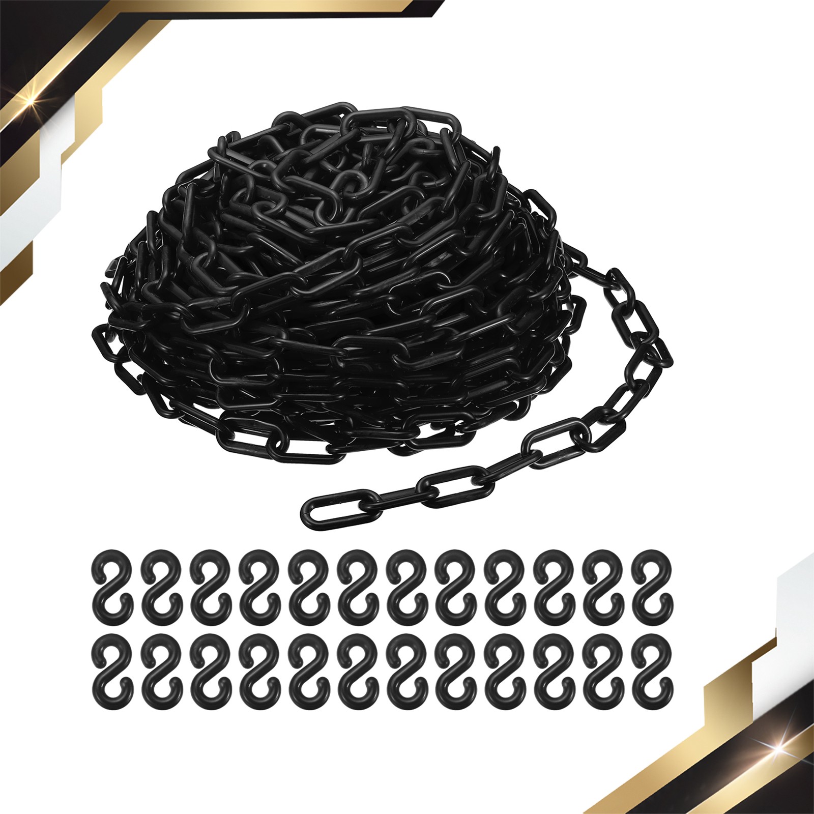 Plastic Chain 100 Foot 2″ Safety Chains Black Plastic Chains