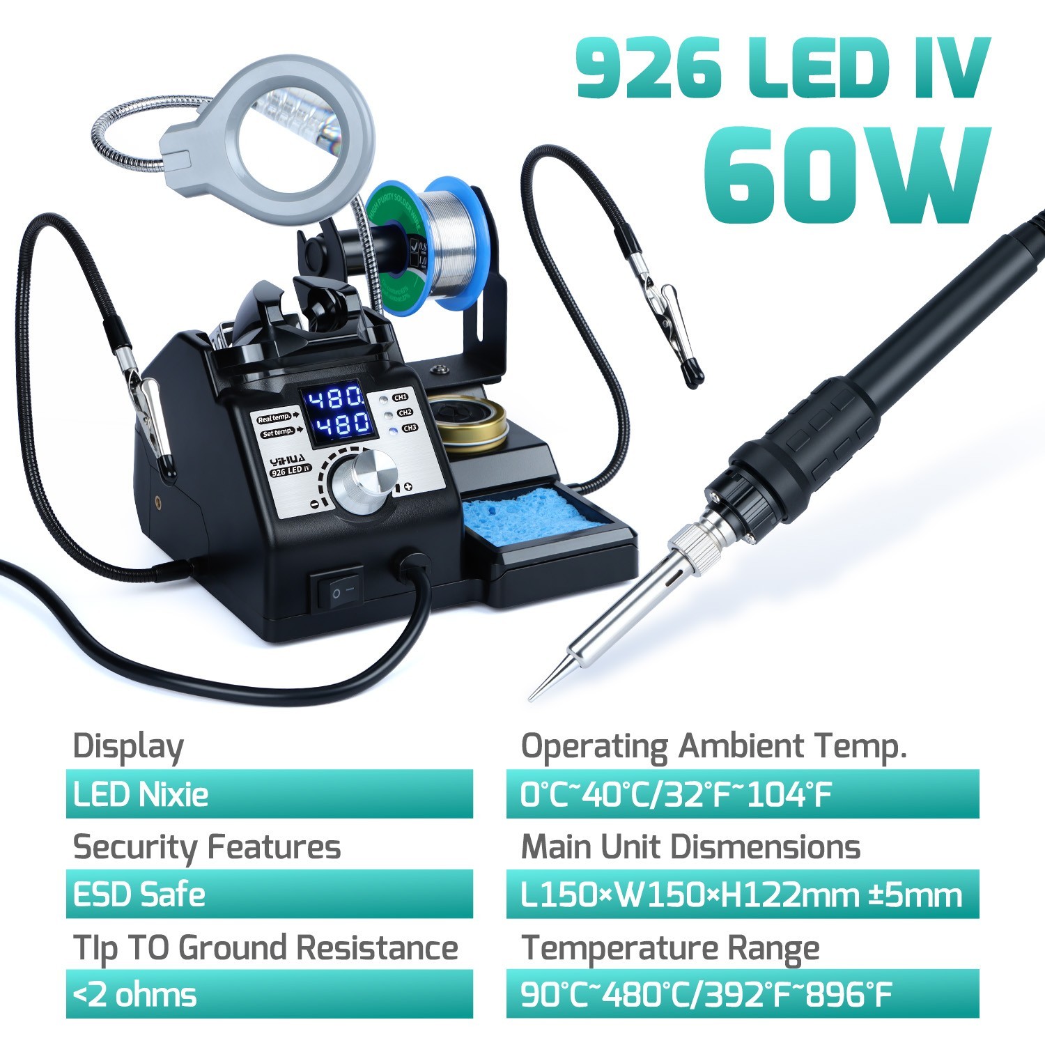 YIHUA 926LED-IV 130W Digital Soldering Station Complete Kit