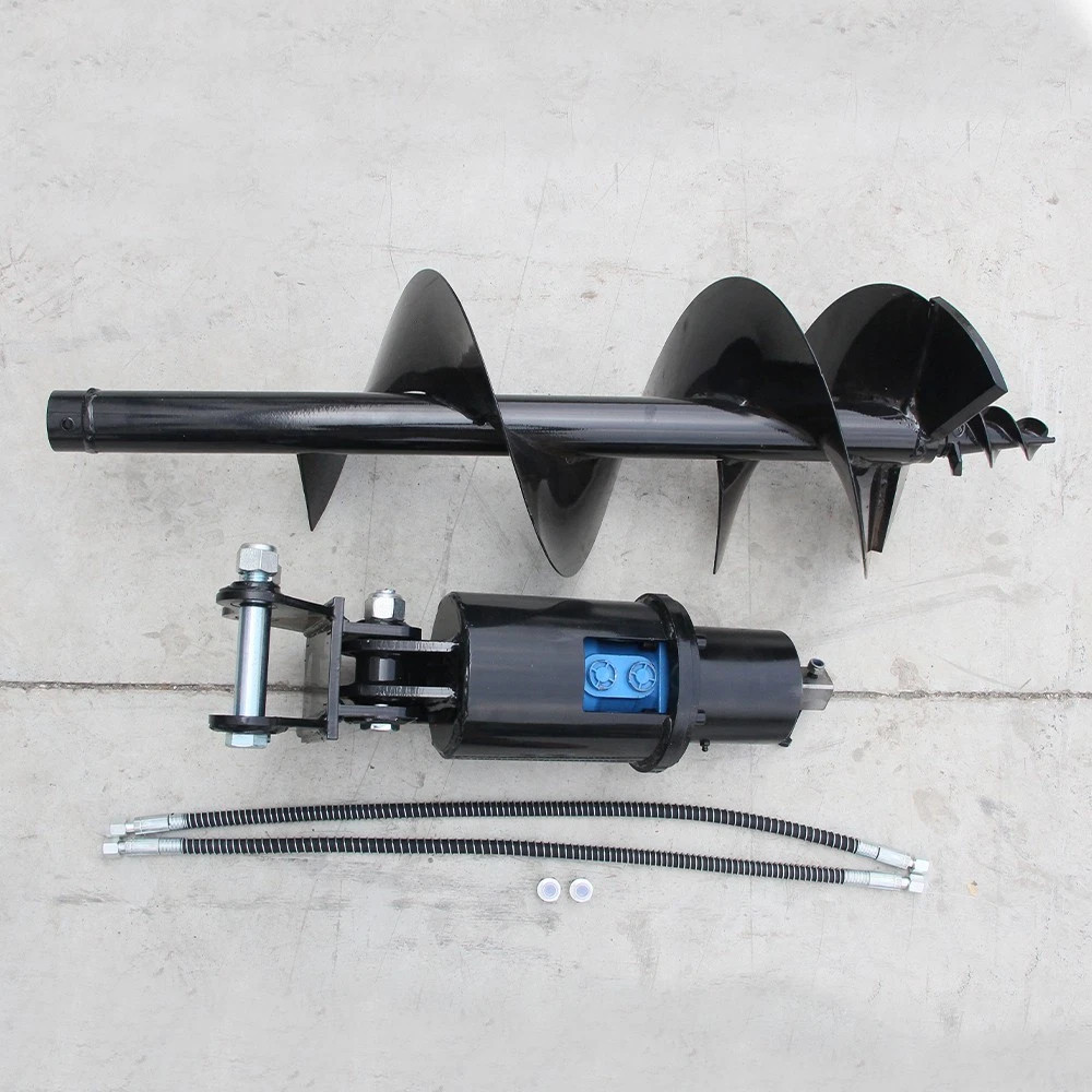 Mini Excavator Attachment Hydraulic 200mm Auger Drill with 30mm Pin FREE SHIP