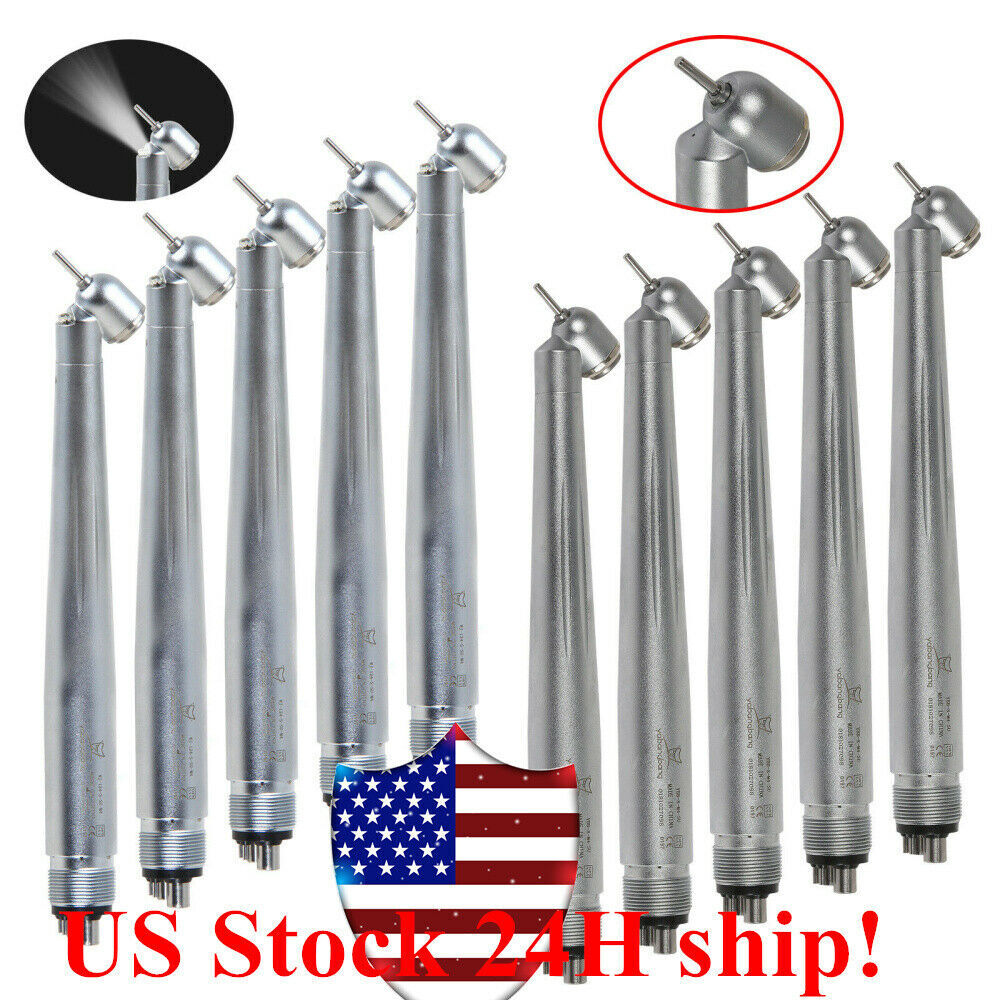 Dental 45° Degree Surgical High Speed (LED E-generator) Handpiece Push 4 Holes