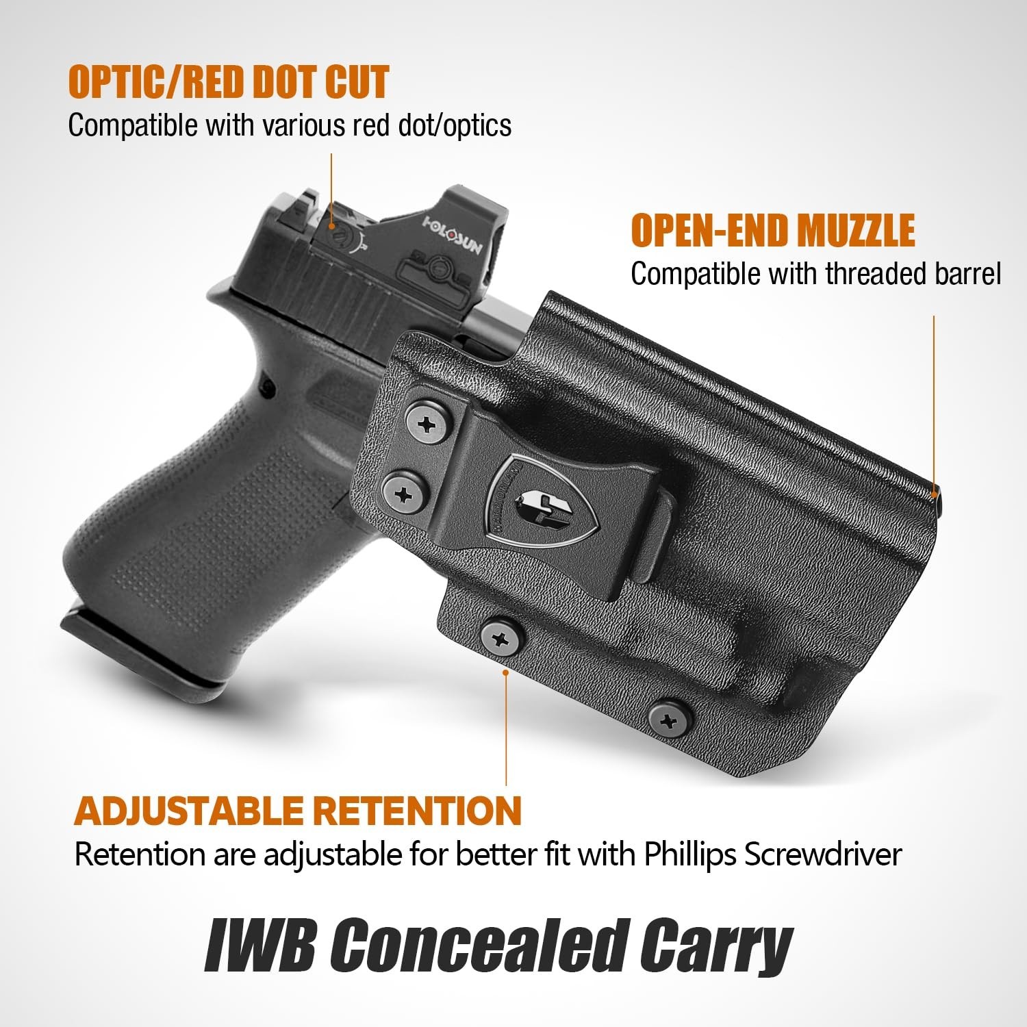 WARRIORLAND IWB/OWB Kydex Holster for Glock 43X MOS / 48 MOS / 43X Rail / 48 …