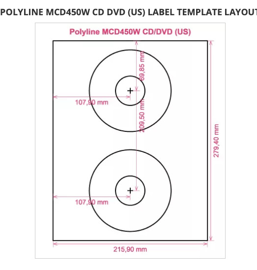 Avery / Polyline printable MCD450W White CD/DVD Labels (200) with Applicator NOS