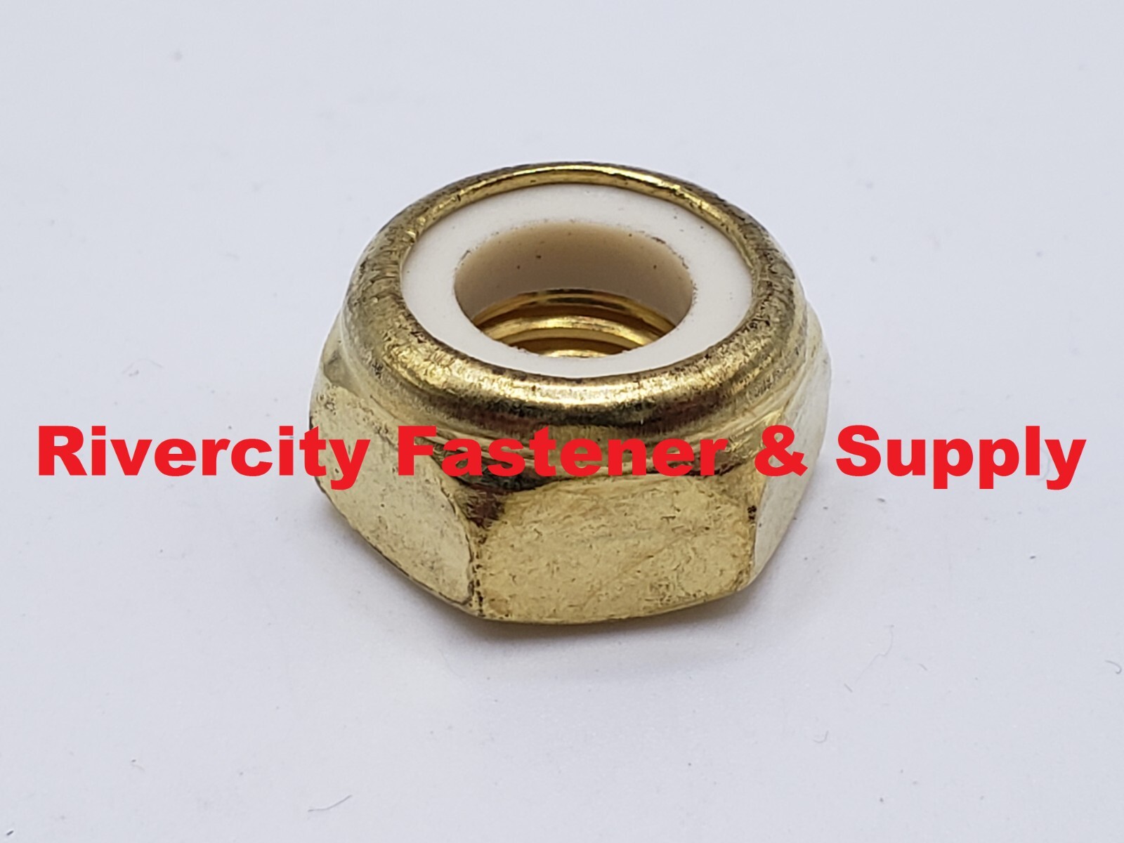 M10-1.5 Brass Nylon Insert Lock Nuts M10 x 1.5 Nut 10mm x 1.5 Nyloc M10x1.5