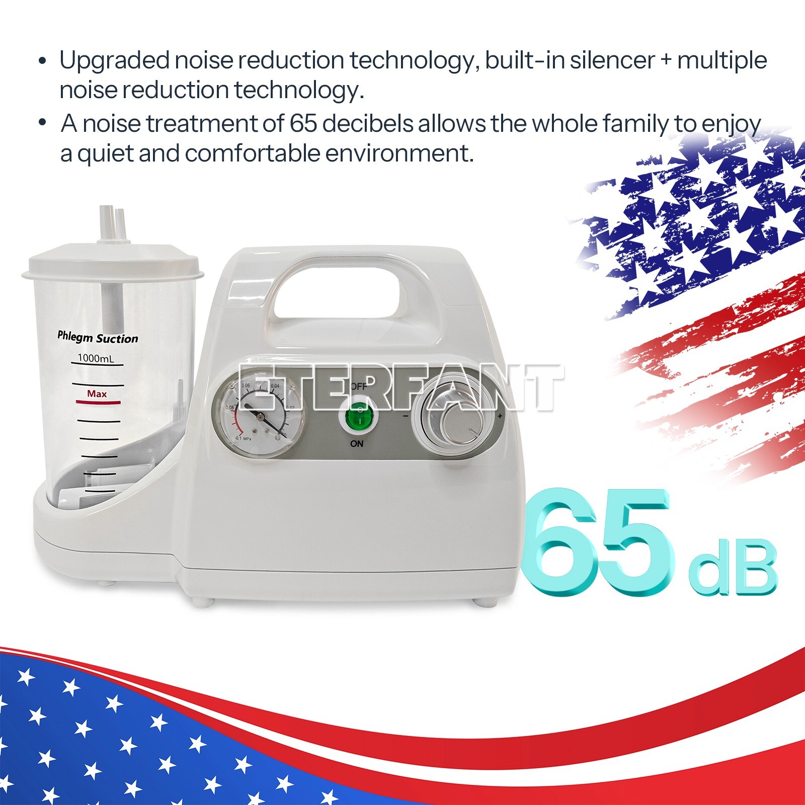 Dental Suction Machine Portable Phlegm Vacuum Oral Emergency Suction Unit ≤65dB