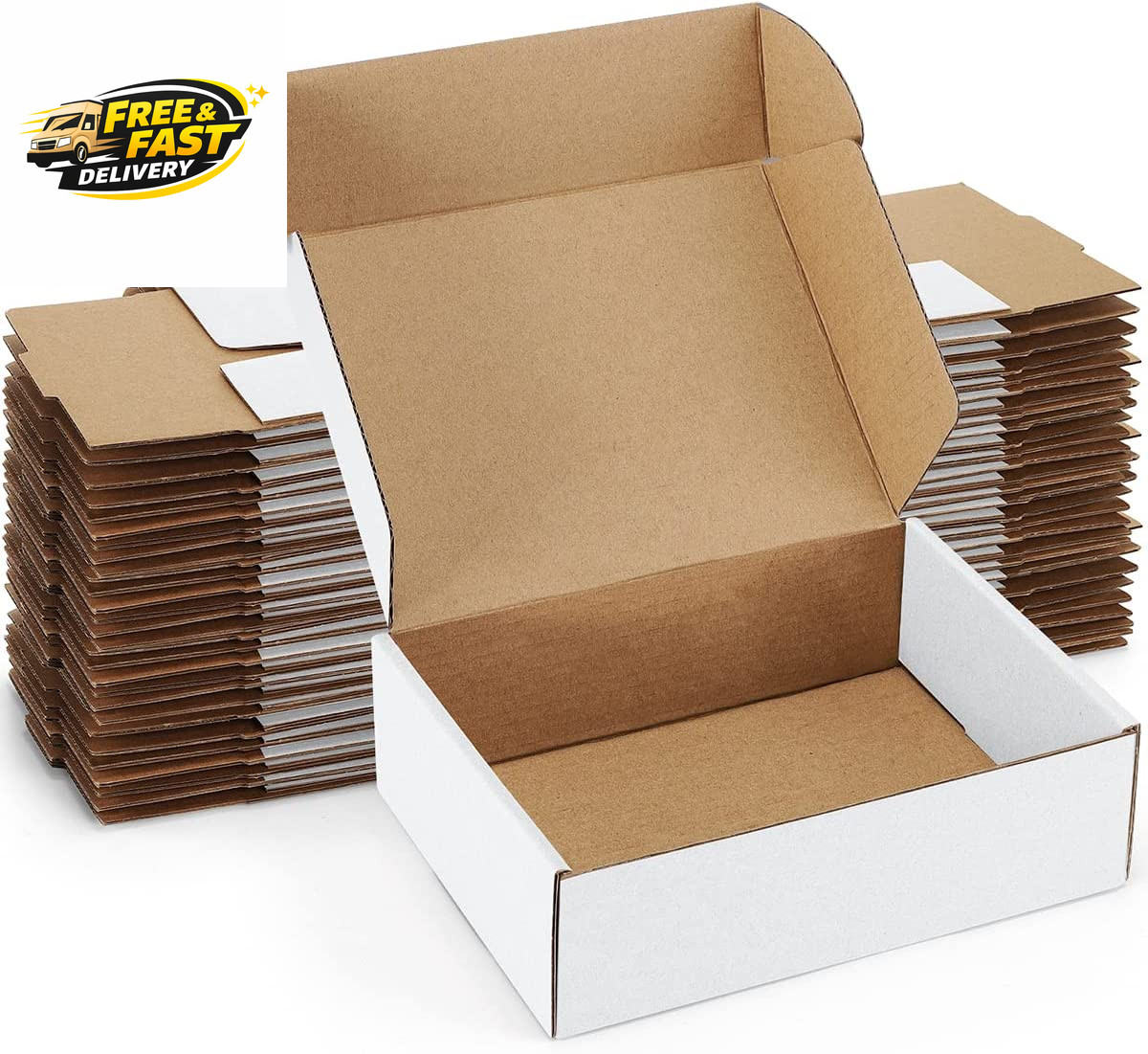 Shipping Boxes 7X5X2 Inches White Small Mailing Boxes 25 Pack Cardboard