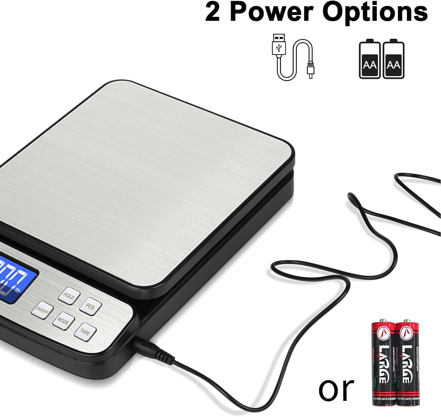 Fuzion Digital Shipping Postal Scale – 88Lb X 0.1Oz, Stainless Steel Platform, 5
