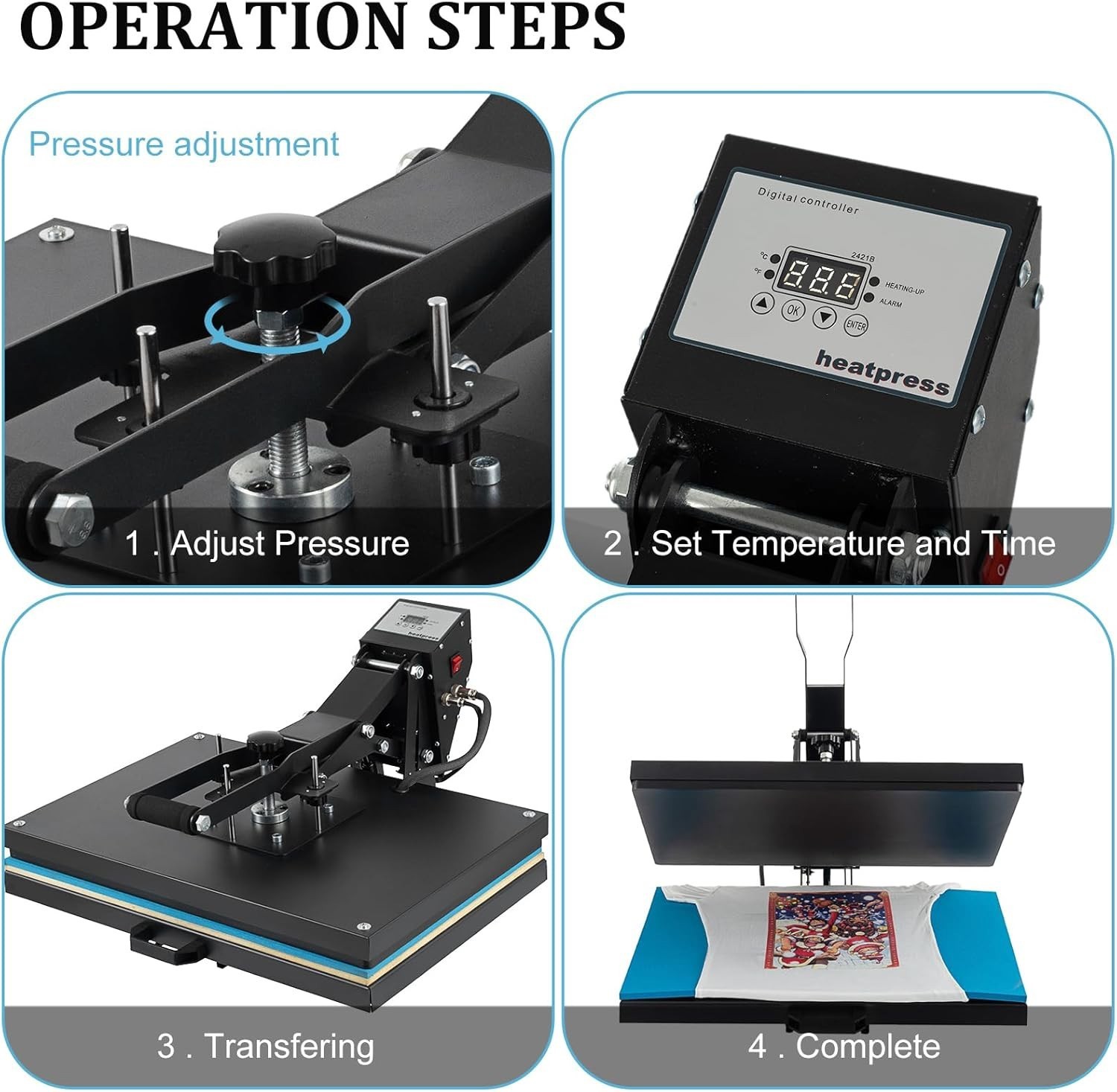 16″ x 24″ Clamshell Heat Press Machine for T-Shirt Sublimation Digital Transfer