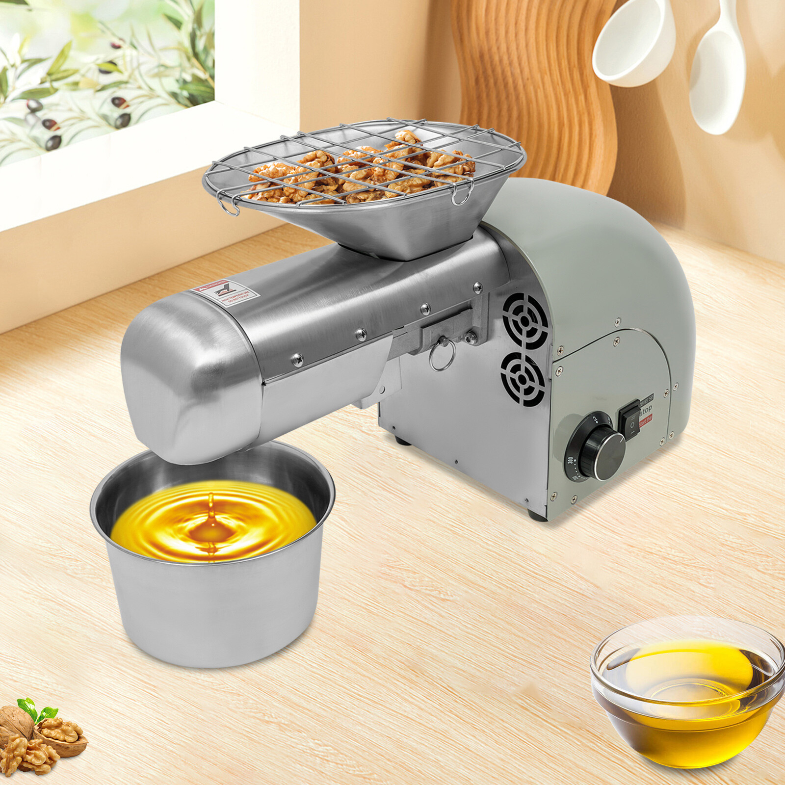 Tabletop Electric Peanut Sesame Oil Extraction Machine Oil Press Machine 1250W