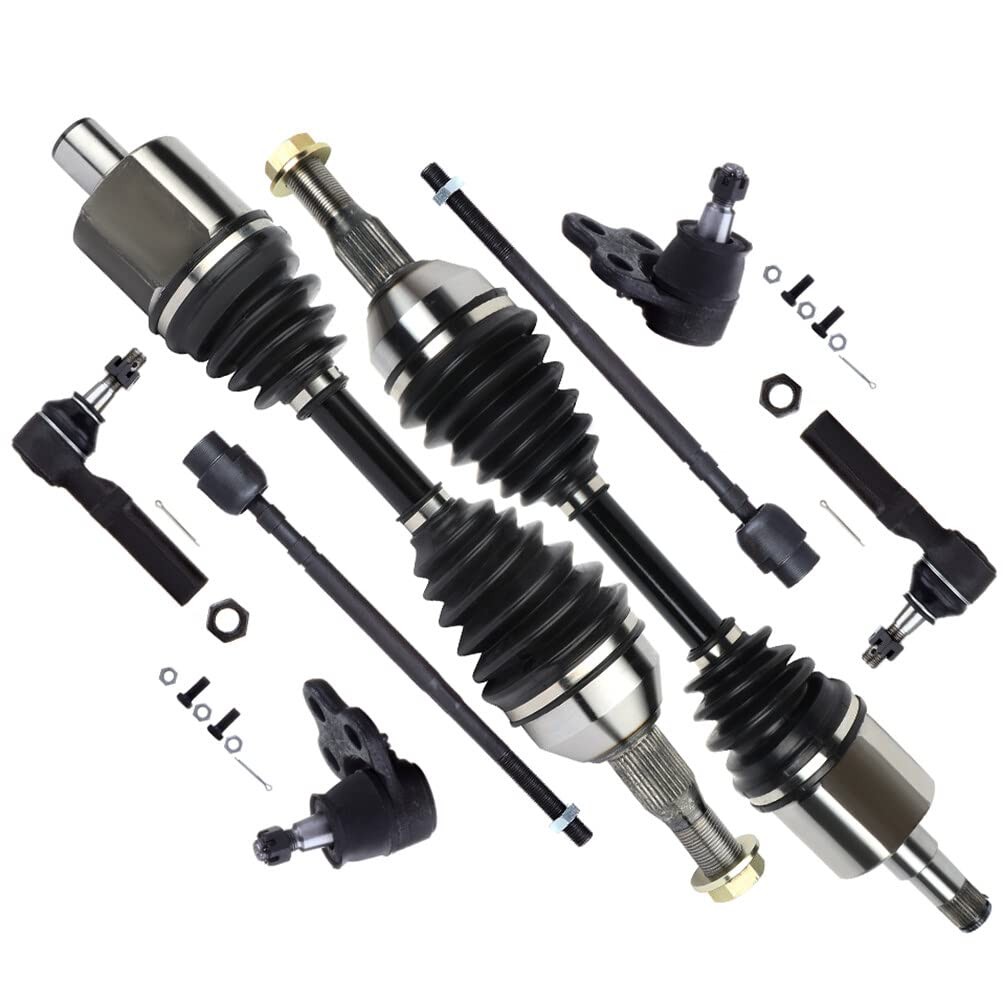 8pcs Front Suspension Kit Inner Outer Tie Rod End CV Axle Lower Ball Joint