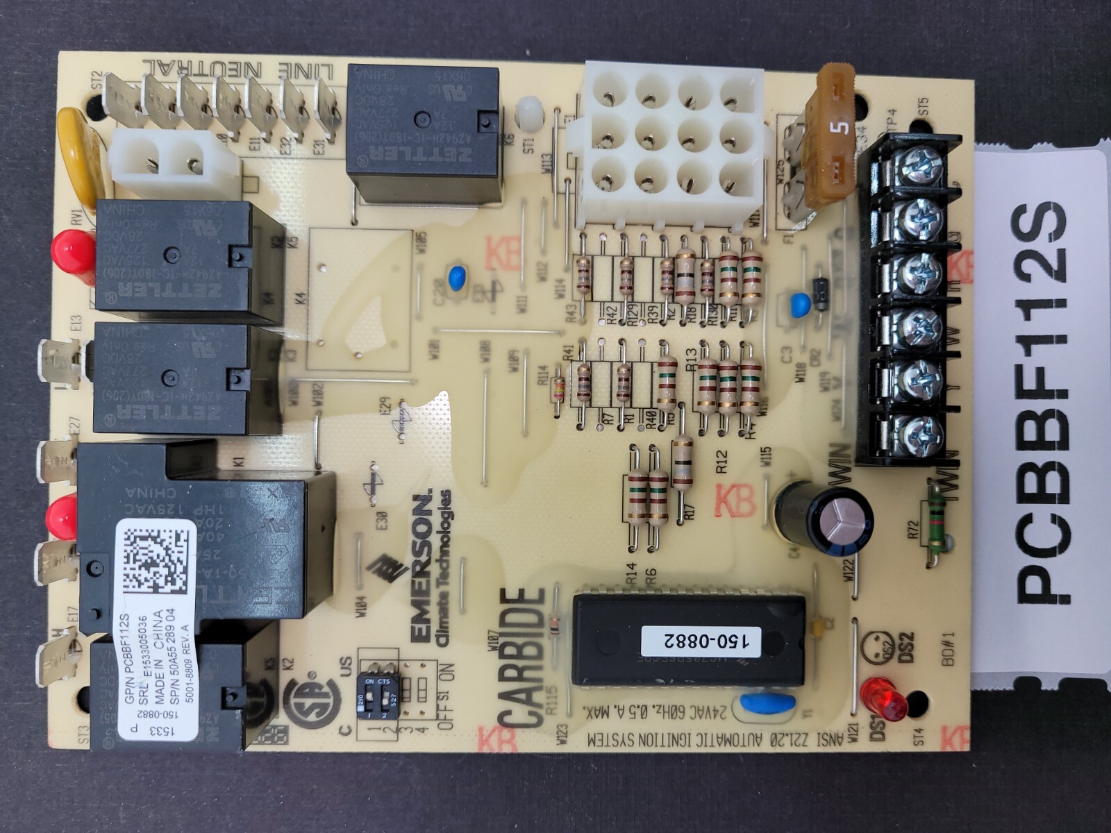 Rodgers Emerson White Carbide Control Board 50A55-289-05 PCBBF112S.