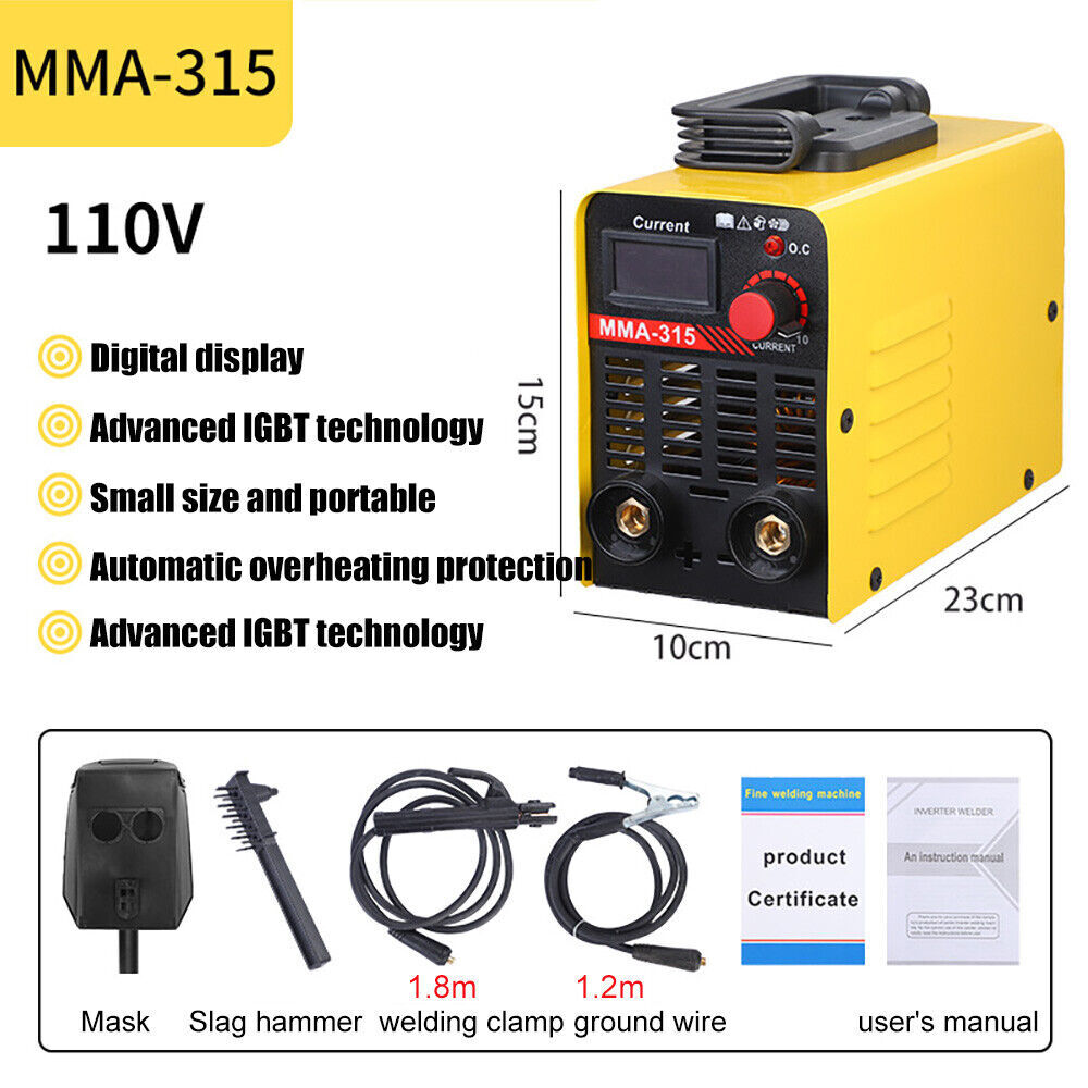110V 300AMP Mini IGBT ARC Welding Machine Inverter DC MMA Electric Welder Stick