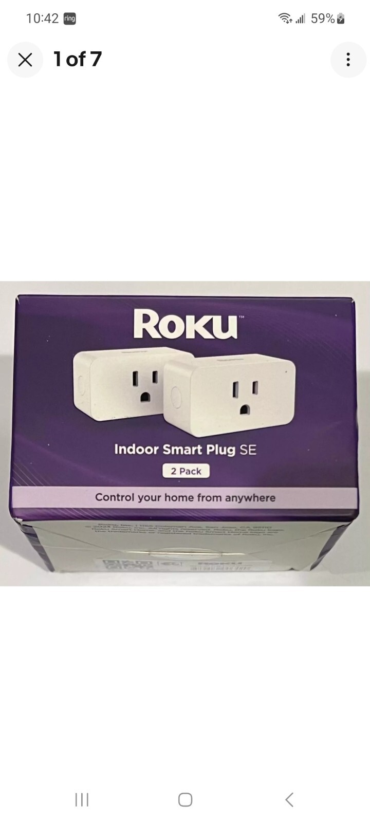 ROKU Model PS1000X Indoor Smart Plug SE 2 Pack