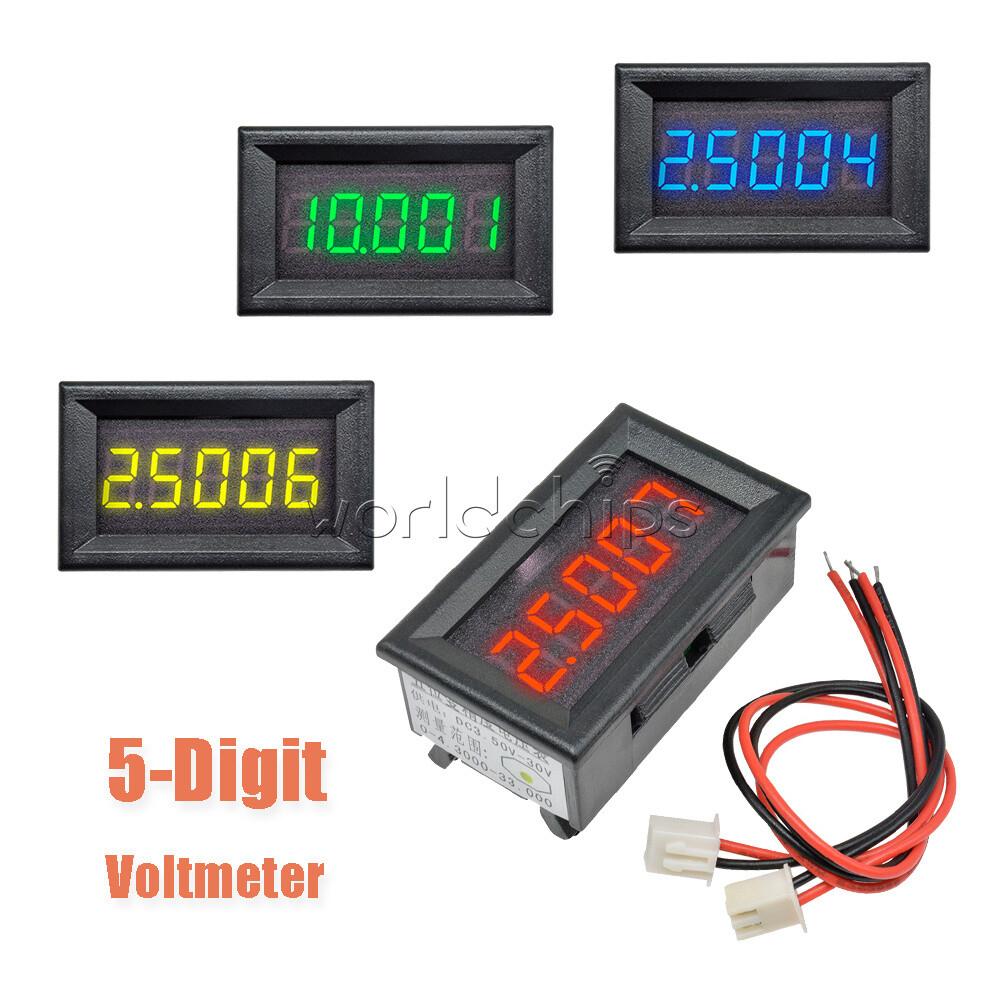 RGB LED DC 0-4.3000-33.000V 5 Digit Digital Voltmeter Voltage Meter Car Panel