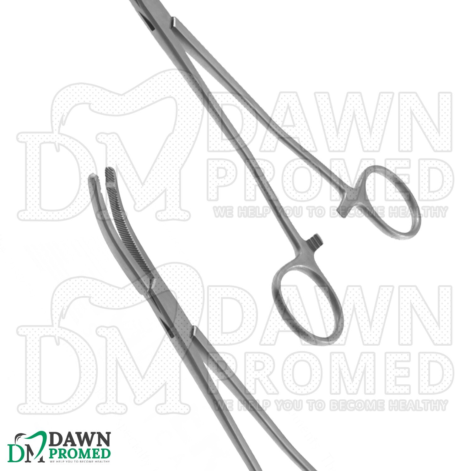 2 Pcs Heaney Forceps Single Tooth Curved Set 8.5″ OB/GYN Instrument German Gr