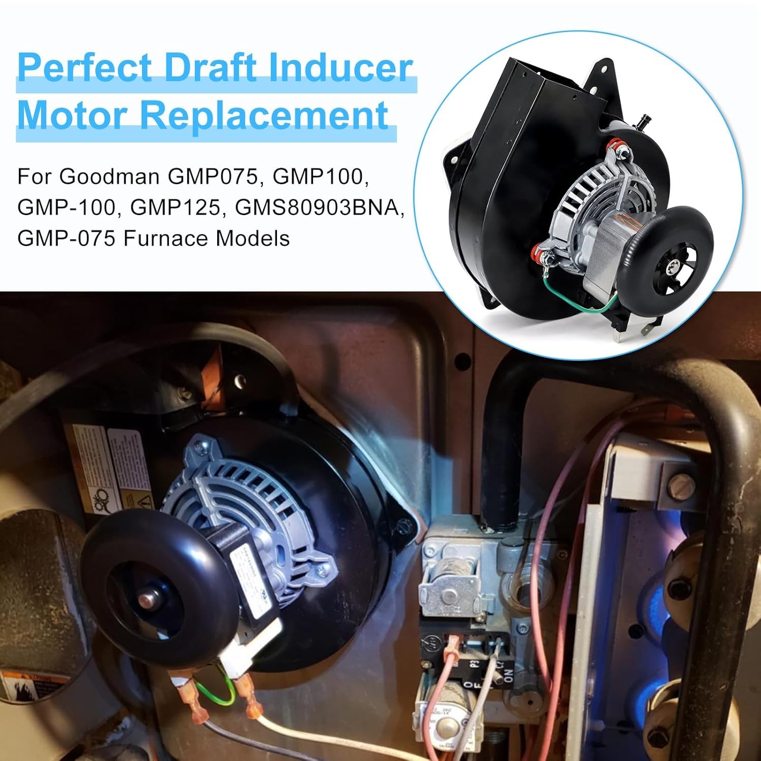 Furnace Draft Inducer Blower Fan Motor for Jakel J238-112-11128, J238-112-11258