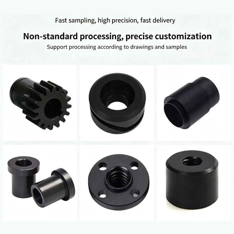 Black PEEK Rod Round Bar High Temperature Engineering Plastic 100mm 200mm Length