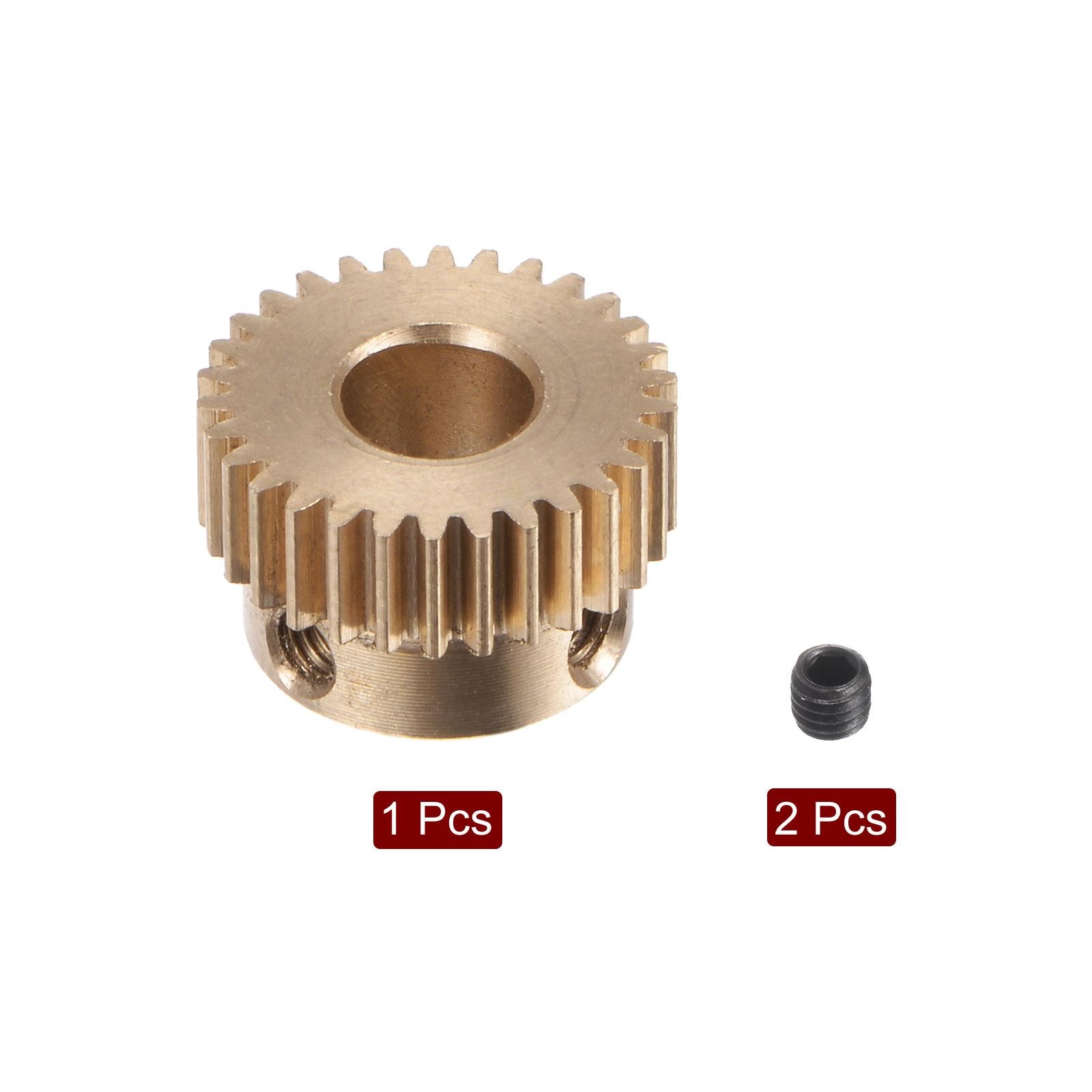 0.5 Mod 30T 6.35mm Bore 16mm Outer Dia Brass Motor Rack Pinion Gear with Screws