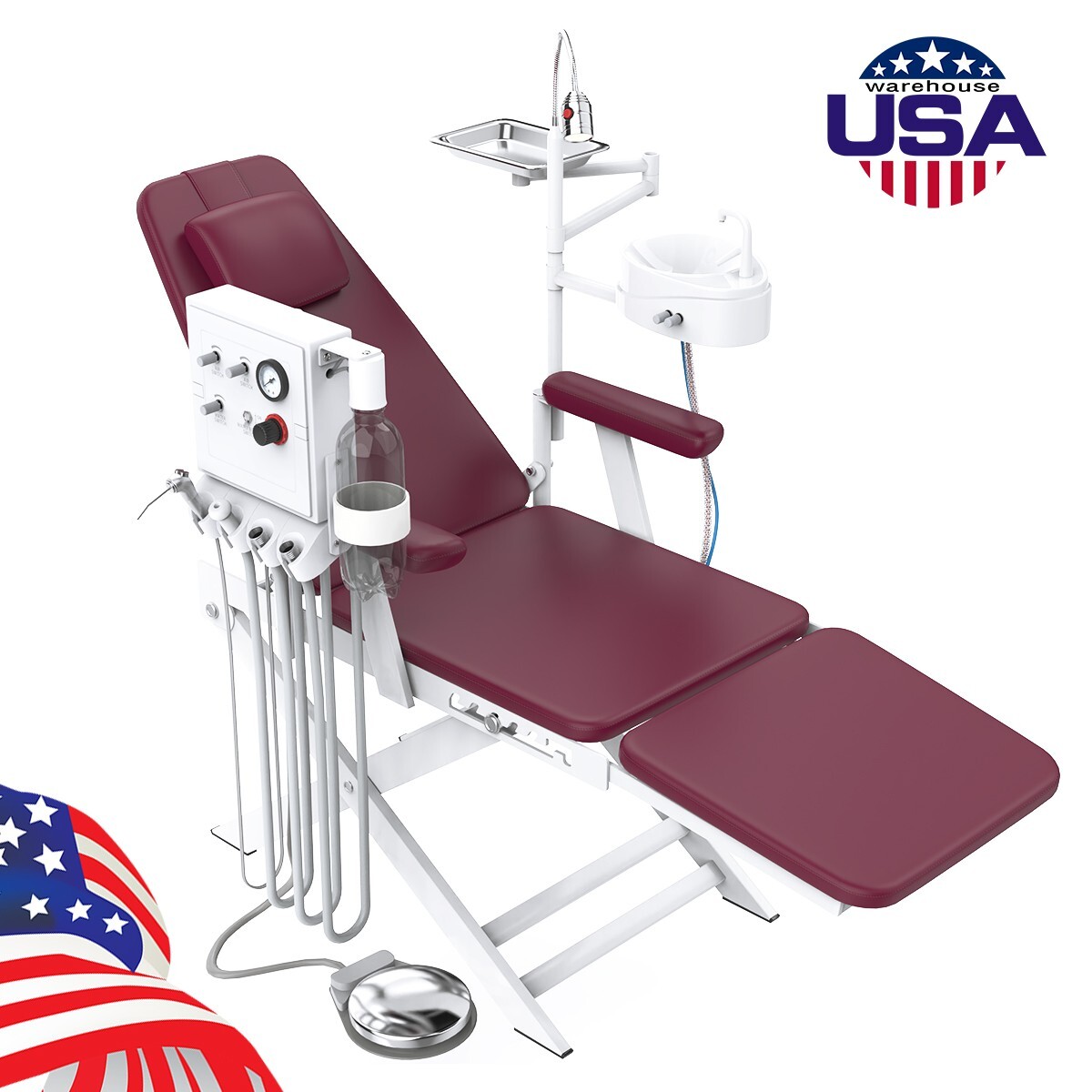 Unidad de entrega dental portátil con carretilla / silla móvil del compresor de