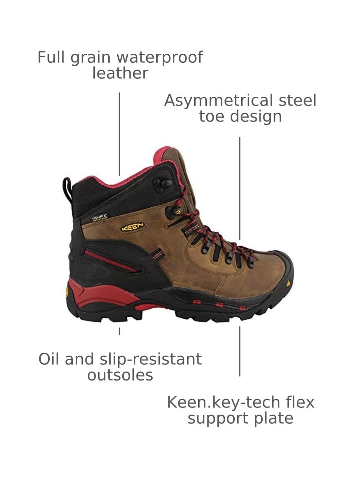 KEEN Utility Men’s Pittsburgh 6″ Leather Waterproof Steel Toe Work Boots 10