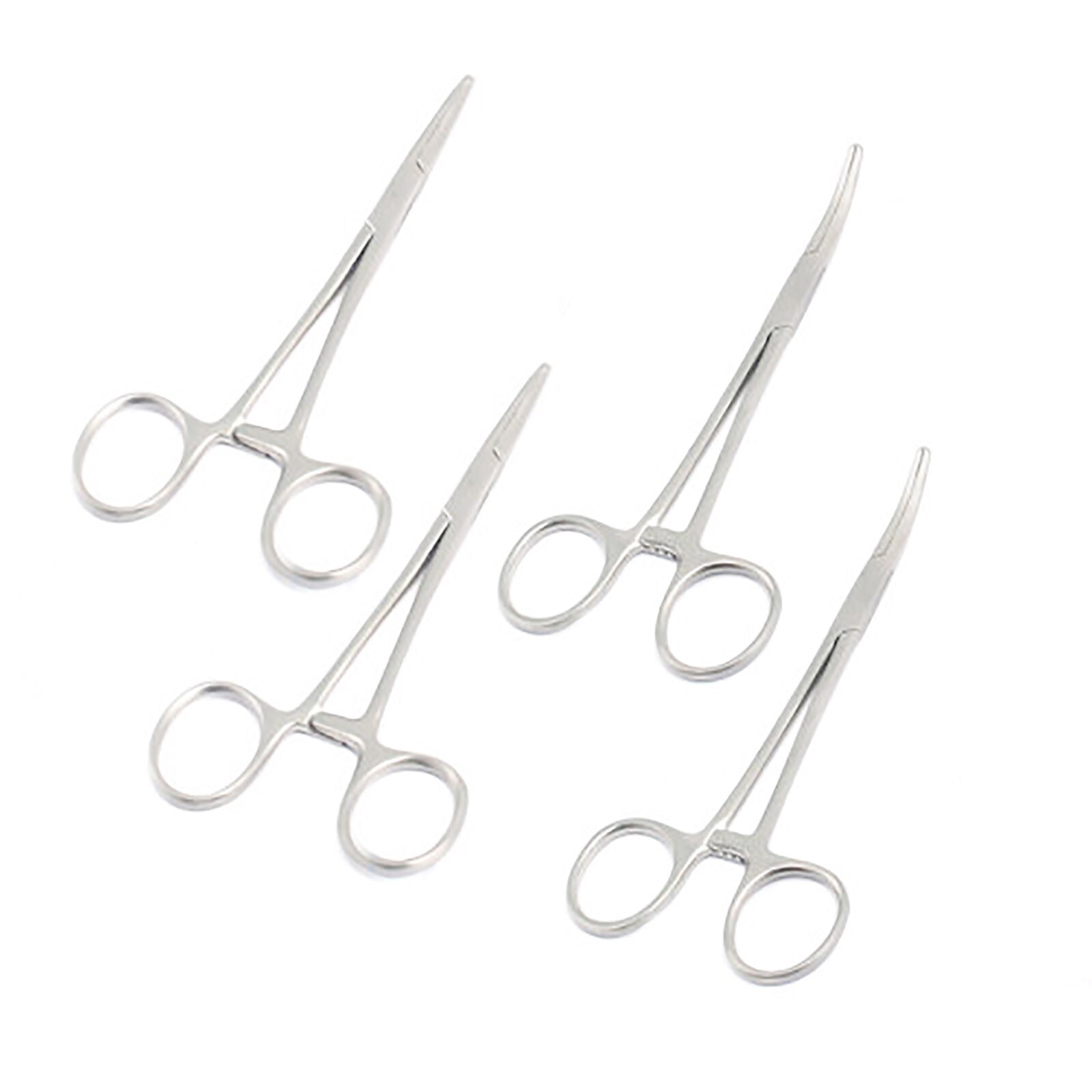 Set Of 4 Pcs Kelly Hemostat Locking Forceps 5.5″ Straight And Curved O.R. Grade