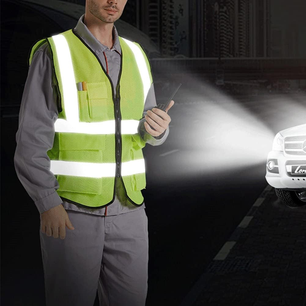 Reflective Safety Vest for Men & Women High Visibility Class 2 Vest with Pockets