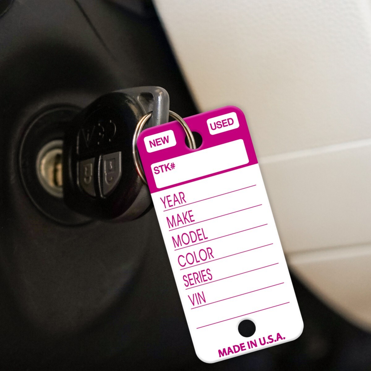 Plastic Key Tags Genuine Versa-Tag TOP STRIPE Key Tag w/ Markers Included