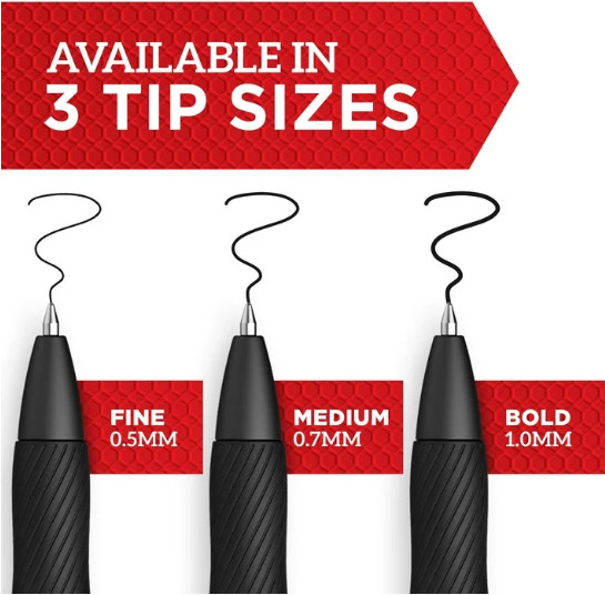 Sharpie S Gel Pens 12 Count Black 1.0Mm Bold Point No Smear No Bleed